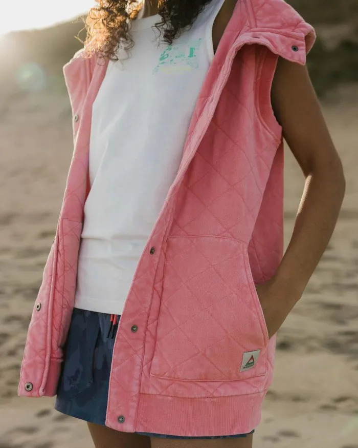 Women Tops Passenger Clementine Recycled Quilted Vest Shell Pink Shell Pink