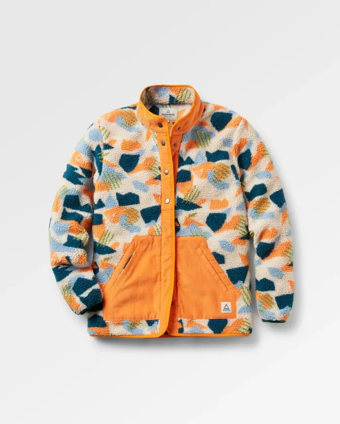 Women Tops Passenger Clover Recycled DeepPile Sherpa Fleece Off White Camo Off White Camo