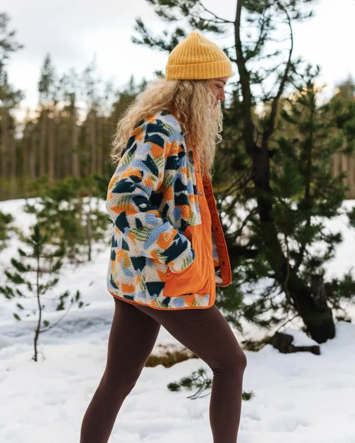 Women Tops Passenger Clover Recycled DeepPile Sherpa Fleece Off White Camo Off White Camo