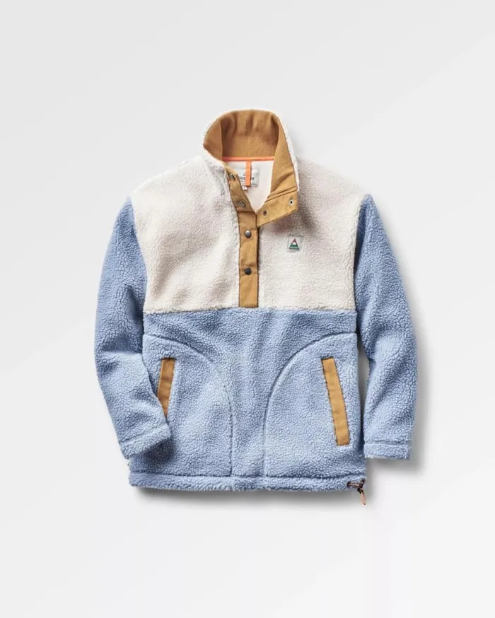 Women Tops Passenger Create Recycled DeepPile Sherpa Fleece Blue Fog Blue Fog