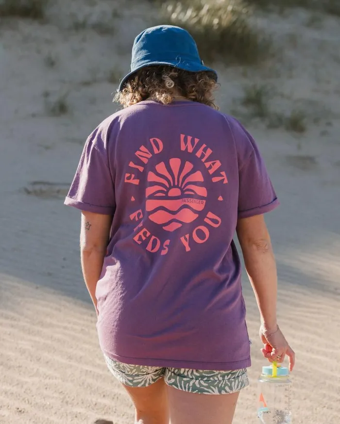 Women Tops Passenger Discovery Rolled Sleeve TShirt Berry Berry