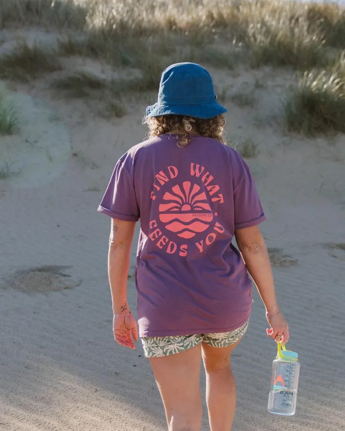 Women Tops Passenger Discovery Rolled Sleeve TShirt Berry Berry
