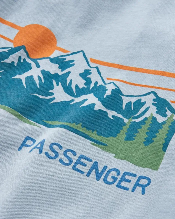Women Tops Passenger Hilltop Organic Cotton LS TShirt Blue Fog Blue Fog