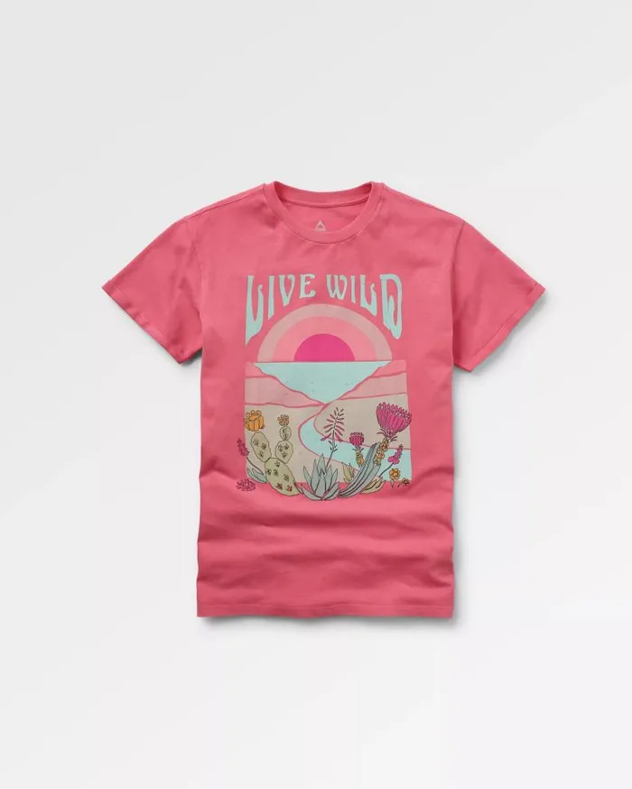 Women Tops Passenger Live Wild Recycled Cotton TShirt Soft Rose Soft Rose