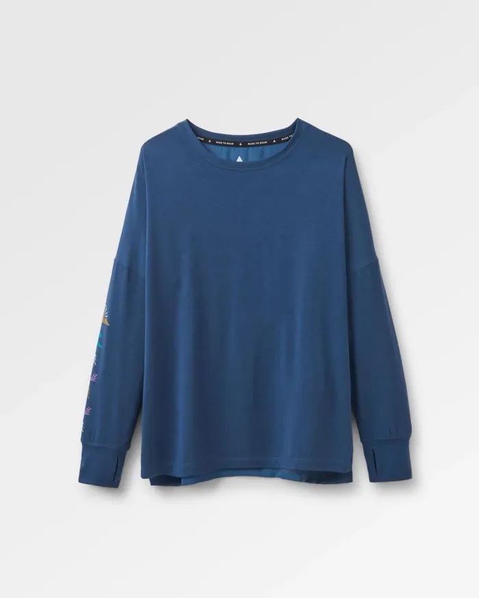 Women Tops Passenger Lotus Recycled Active LS Top Dark Denim Dark Denim