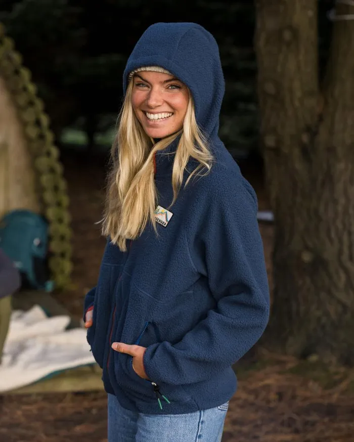 Women Tops Passenger North Coast 20 Full Zip Recycled Sherpa Fleece Dark Denim Dark Denim