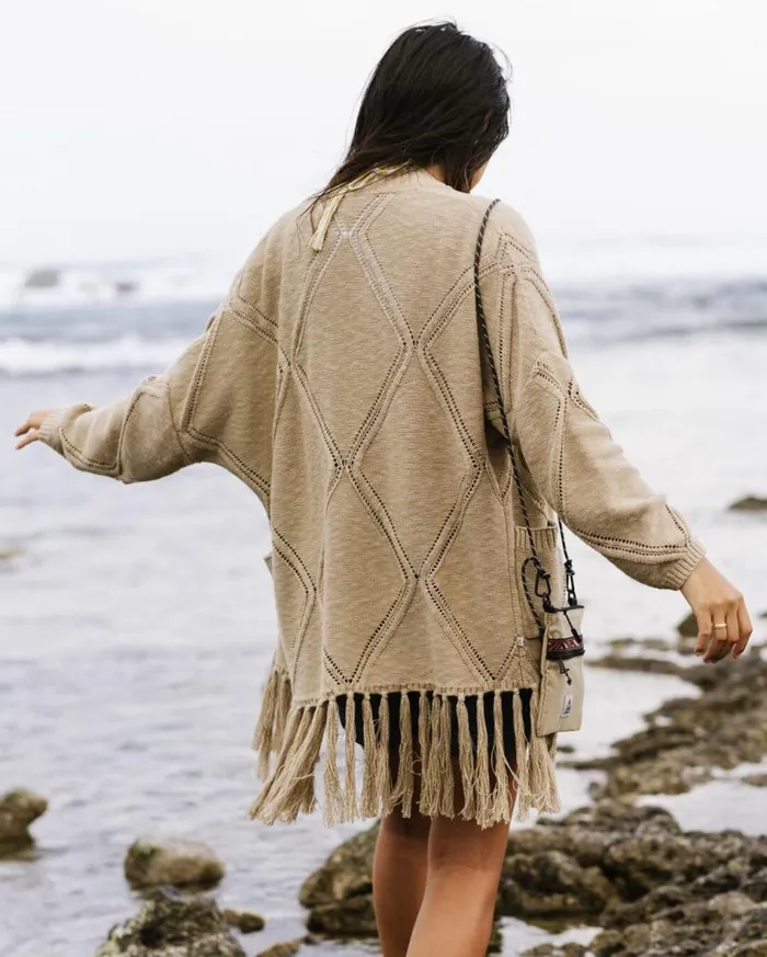 Women Tops Passenger Palm Organic Cotton Cardigan Biscuit Biscuit