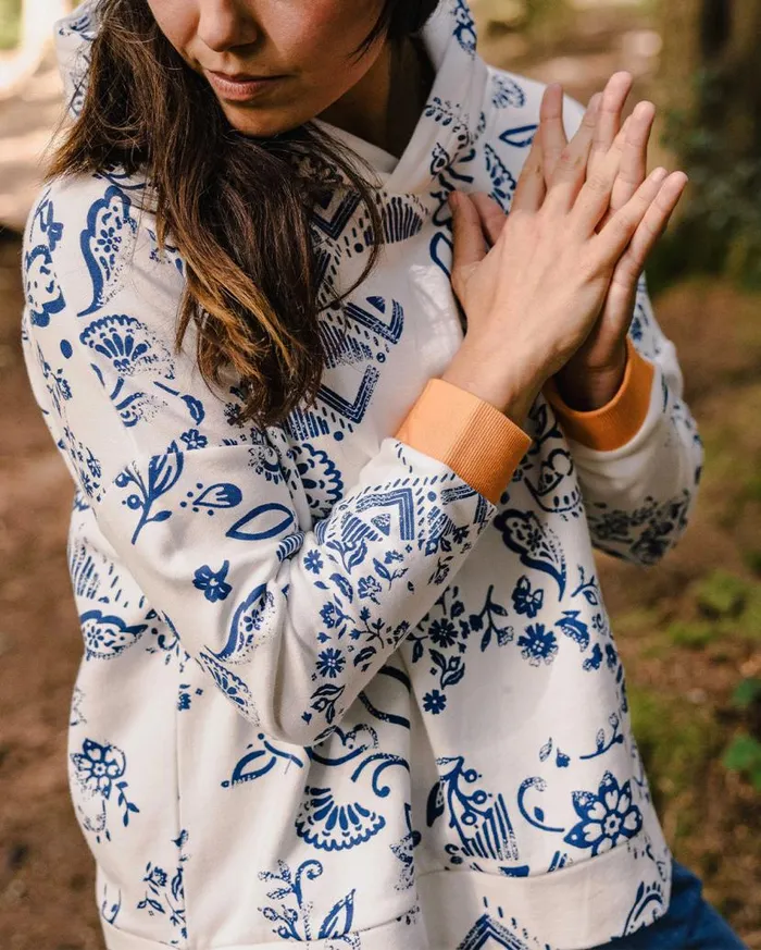 Women Tops Passenger Patchwork Recycled Cotton Hoodie Off White Off White