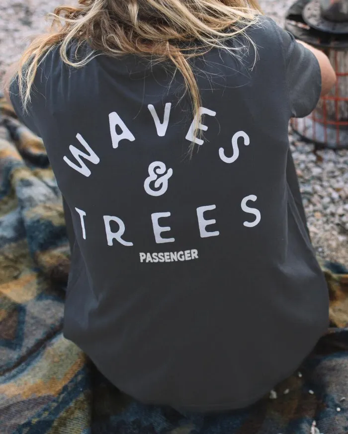Women Tops Passenger Penida TShirt Charcoal Charcoal