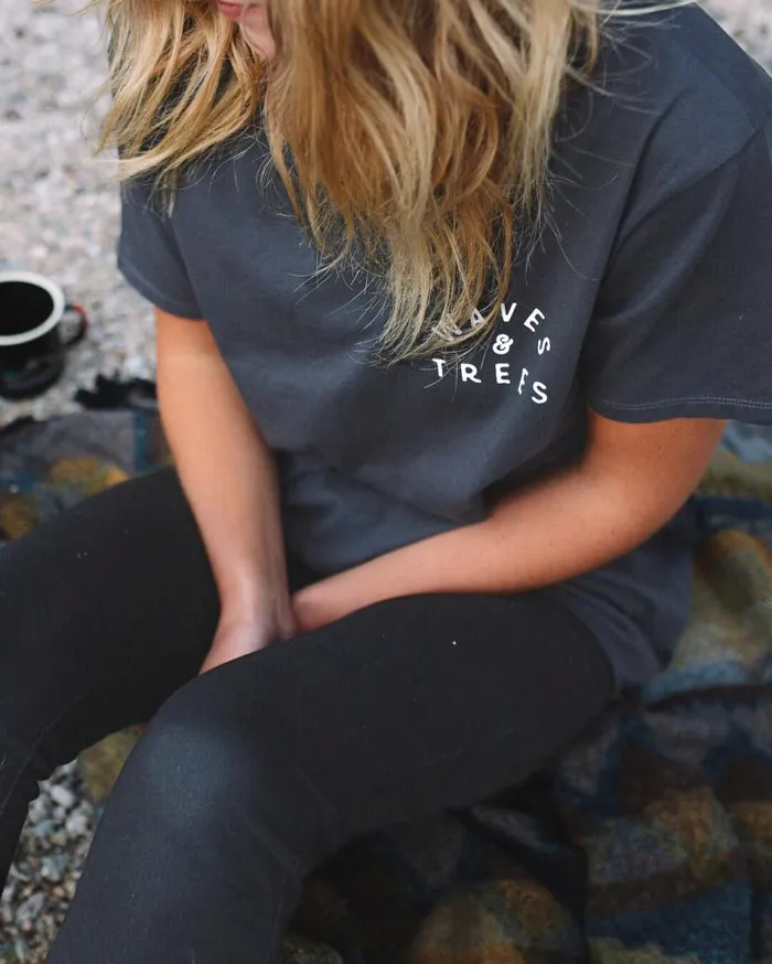 Women Tops Passenger Penida TShirt Charcoal Charcoal