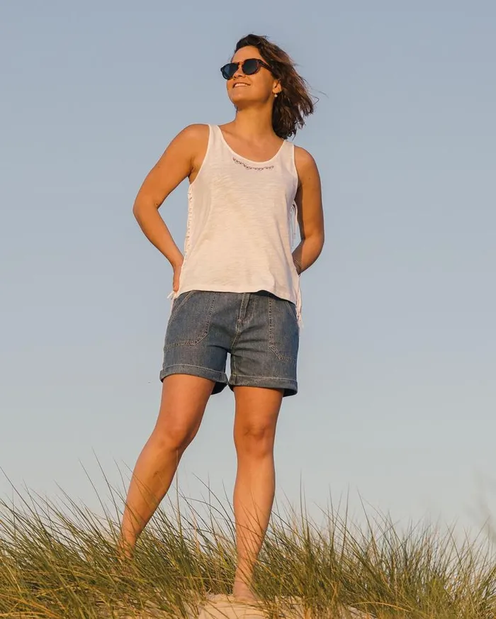 Women Tops Passenger Poppy Recycled Cotton Tassel Vest White White
