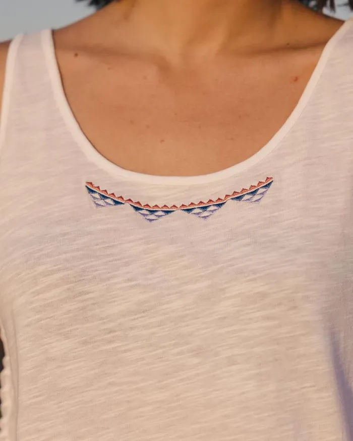 Women Tops Passenger Poppy Recycled Cotton Tassel Vest White White