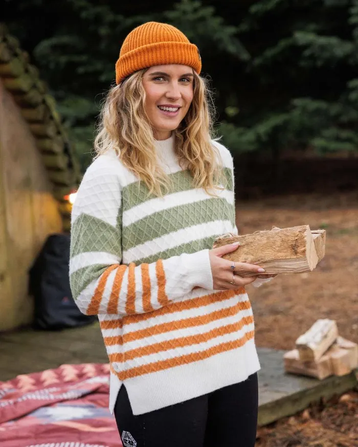 Women Tops Passenger Ramble Recycled Knitted Jumper Off White Off White