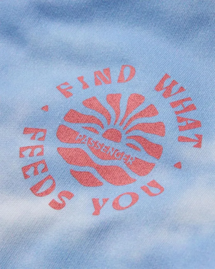 Women Tops Passenger Rediscover Printed Hoodie Tie Dye Cornflower Tie Dye Cornflower