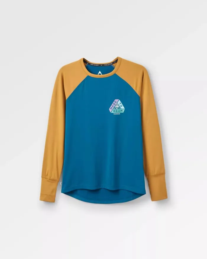 Women Tops Passenger River Recycled Active LS TShirt Dusty Ochre Corsair Blue Dusty Ochre Corsair Blue