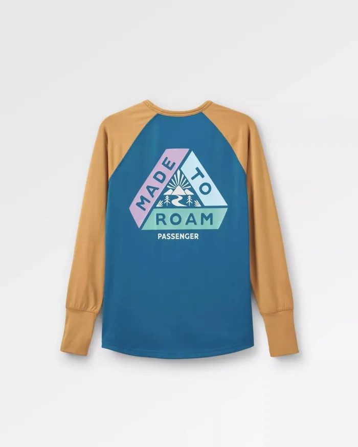 Women Tops Passenger River Recycled Active LS TShirt Dusty Ochre Corsair Blue Dusty Ochre Corsair Blue