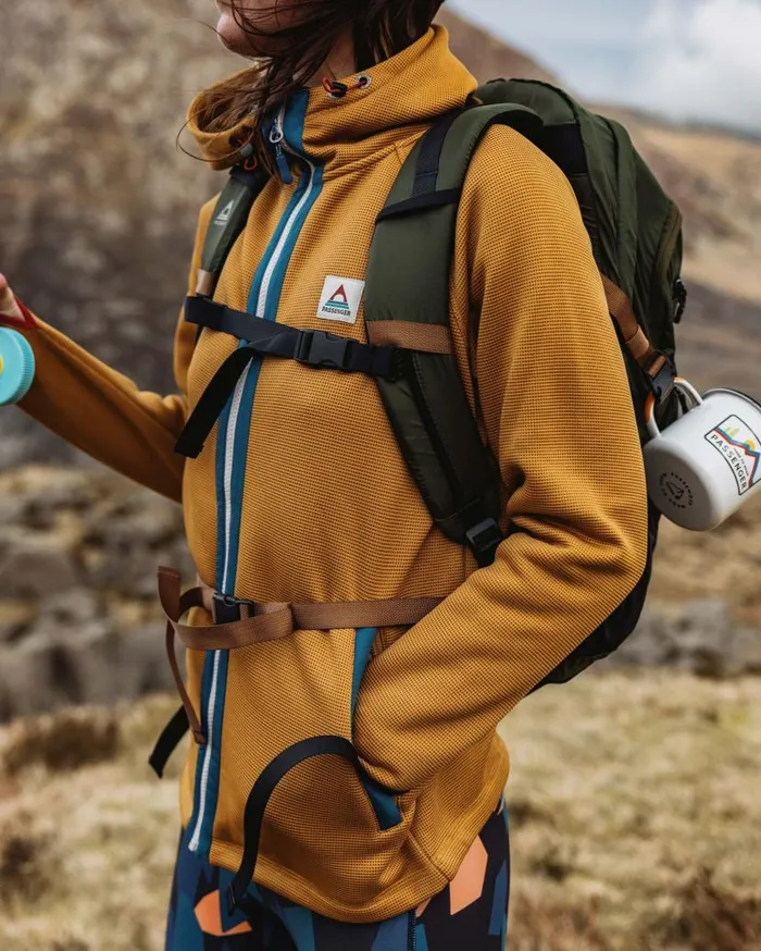 Women Tops Passenger Slope Hooded Recycled Fleece Dusty Ochre Dusty Ochre