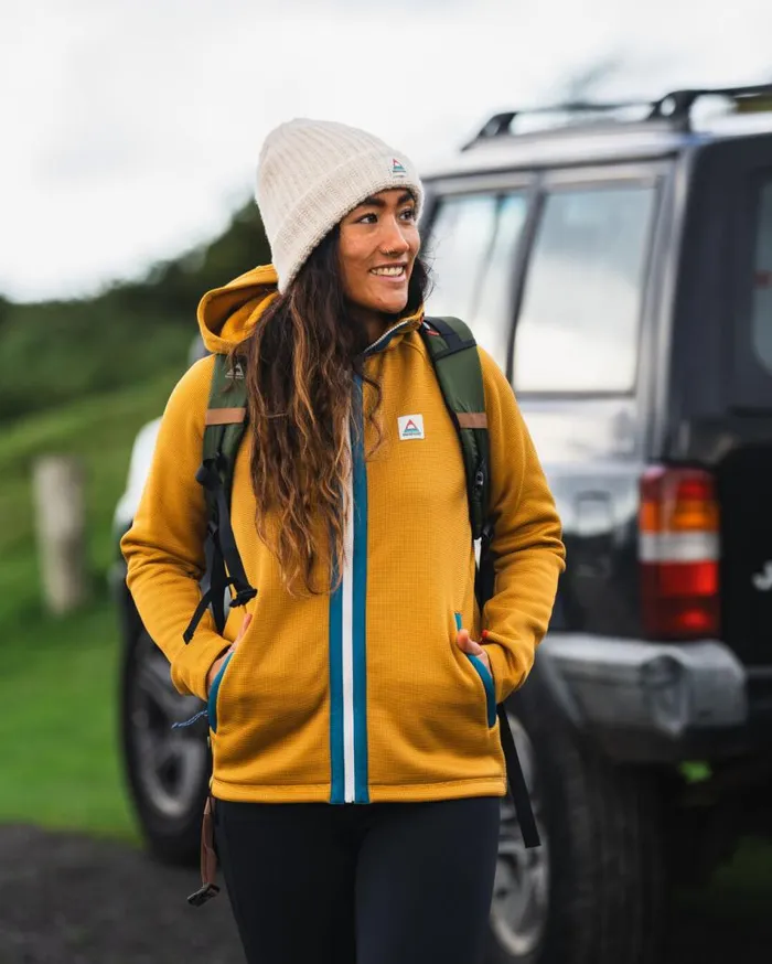 Women Tops Passenger Slope Hooded Recycled Fleece Dusty Ochre Dusty Ochre