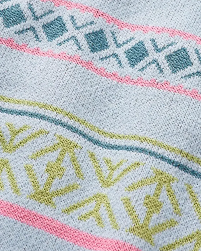 Women Tops Passenger Whimsical Recycled Knitted Jumper Homespun Stripe Blue Fog Homespun Stripe Blue Fog