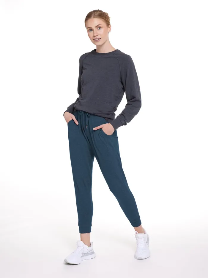 Women Varsity Brushed Lightweight Jogger Tasc Performance Pants Joggers