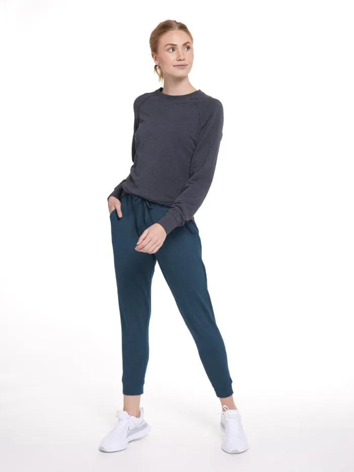 Women Varsity Brushed Lightweight Jogger Tasc Performance Pants Joggers