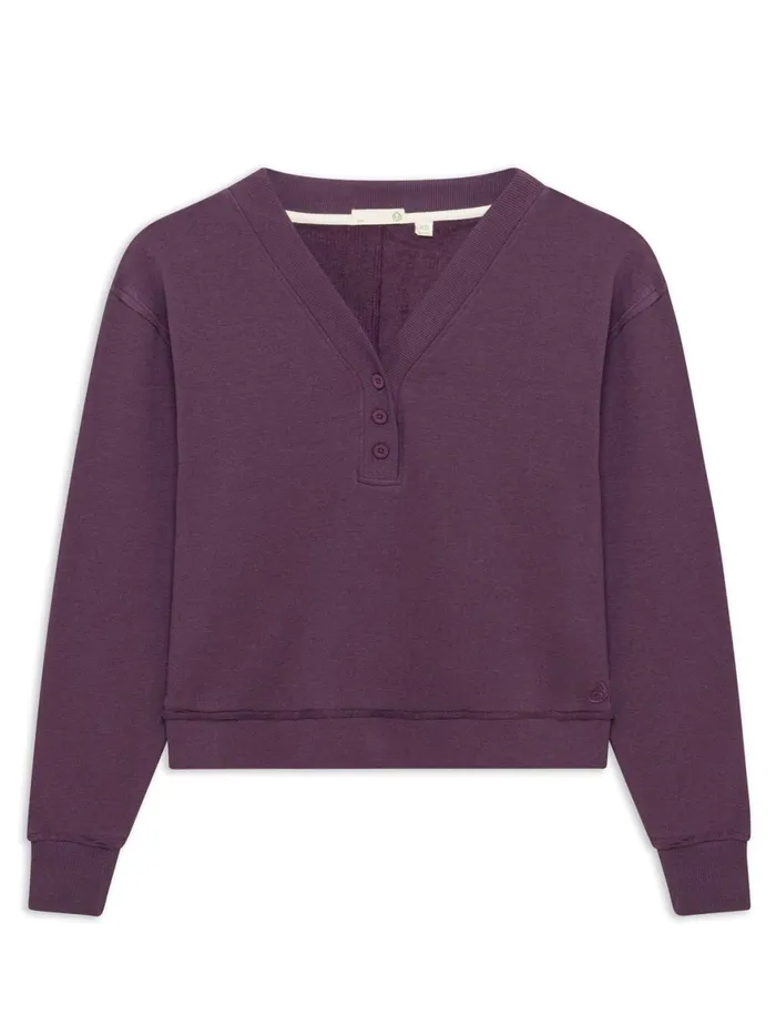 Women Varsity Henley Sweatshirt Tasc Performance Lounge