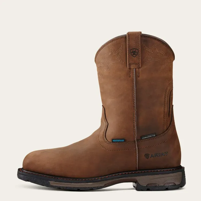 WorkHog Wellington Waterproof Composite Toe Work Boot Oily Distressed Brown Men Ariat Work Boots WorkHog Wellington Waterproof Composite Toe Work Boot Oily Distressed Brown Men Ariat Work Boots