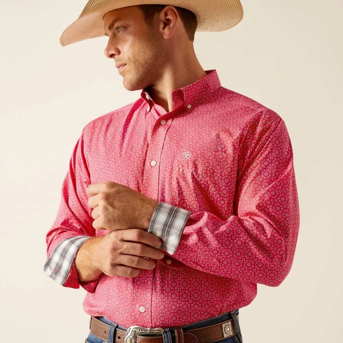 Wrinkle Free Brennan Classic Fit Shirt Pink Men Ariat Button Down Shirts Wrinkle Free Brennan Classic Fit Shirt Pink Men Ariat Button Down Shirts