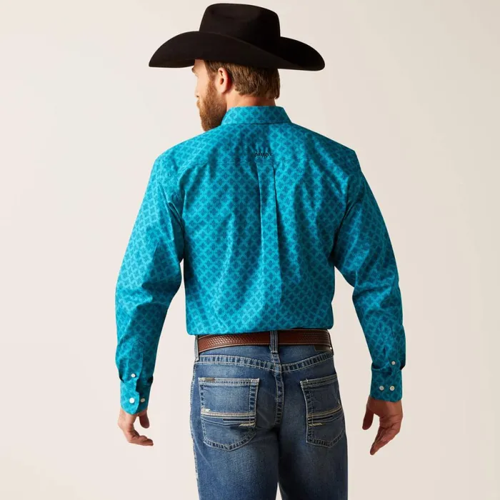 Wrinkle Free Gael Fitted Shirt Enamel Blue Men Ariat Button Down Shirts Wrinkle Free Gael Fitted Shirt Enamel Blue Men Ariat Button Down Shirts