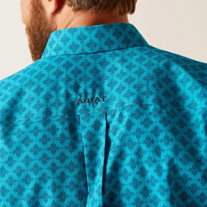 Wrinkle Free Gael Fitted Shirt Enamel Blue Men Ariat Button Down Shirts Wrinkle Free Gael Fitted Shirt Enamel Blue Men Ariat Button Down Shirts