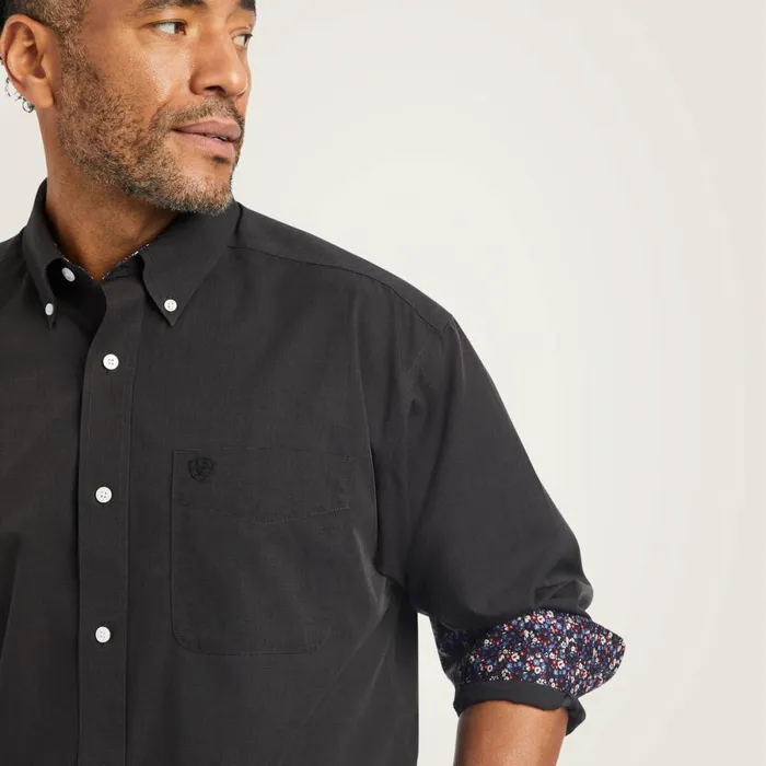 Wrinkle Free Solid Pinpoint Oxford Classic Fit Shirt Black Men Ariat Button Down Shirts Wrinkle Free Solid Pinpoint Oxford Classic Fit Shirt Black Men Ariat Button Down Shirts