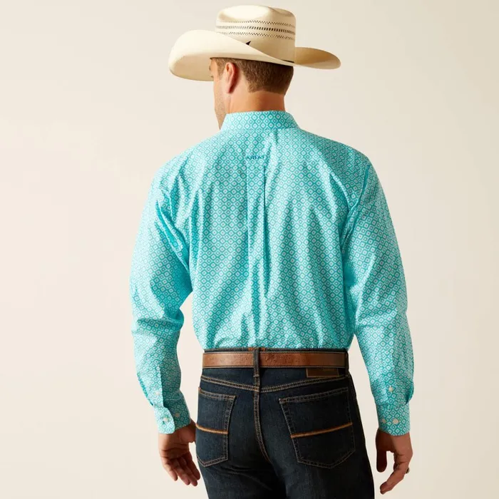 Wrinkle Free Stanley Classic Fit Shirt Peacock Blue Men Ariat Button Down Shirts Wrinkle Free Stanley Classic Fit Shirt Peacock Blue Men Ariat Button Down Shirts