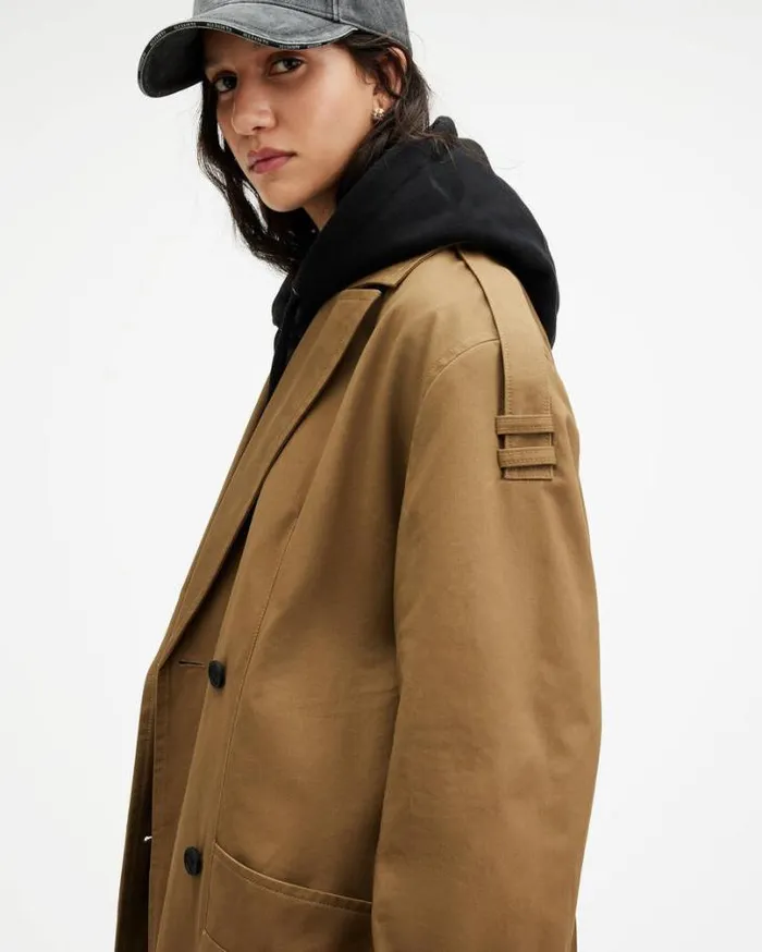 Wyatt Relaxed Fit Belted Trench Coat Brown Women AllSaints Jackets and Coats Wyatt Relaxed Fit Belted Trench Coat Brown Women AllSaints Jackets and Coats