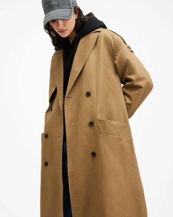 Wyatt Relaxed Fit Belted Trench Coat Brown Women AllSaints Jackets and Coats Wyatt Relaxed Fit Belted Trench Coat Brown Women AllSaints Jackets and Coats