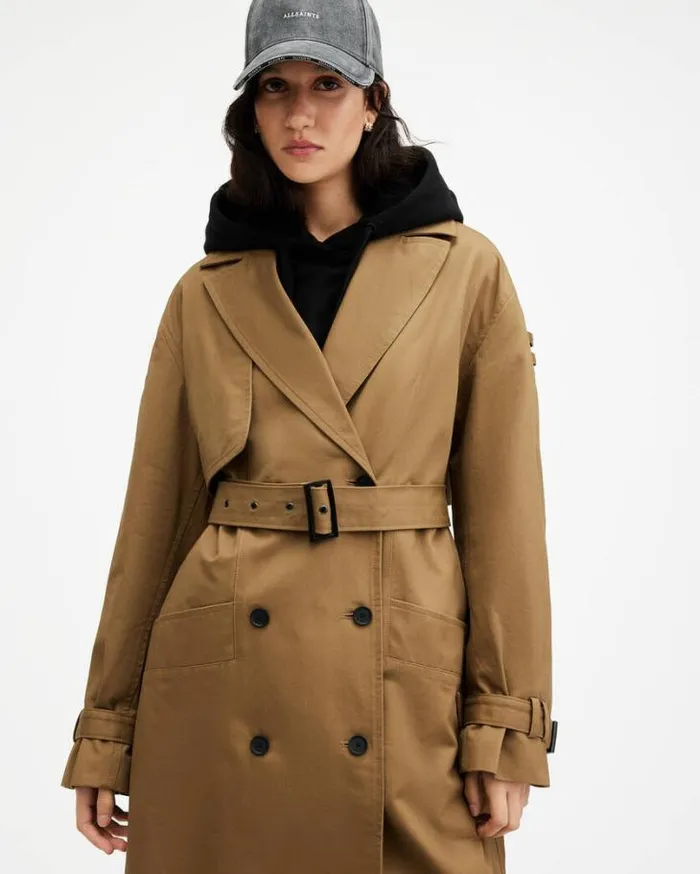 Wyatt Relaxed Fit Belted Trench Coat Brown Women AllSaints Jackets and Coats Wyatt Relaxed Fit Belted Trench Coat Brown Women AllSaints Jackets and Coats