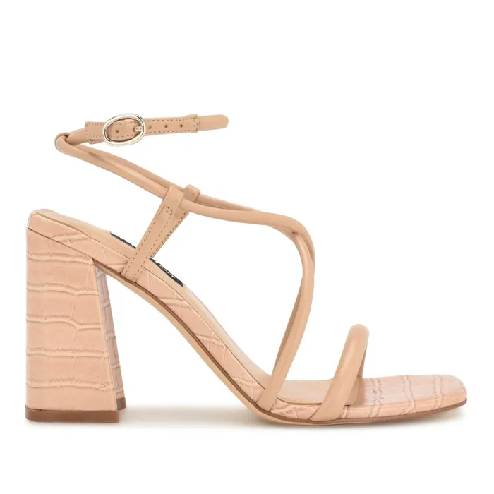 Yeera Strappy Heeled Sandals Warm Blush Women Nine West Sandals