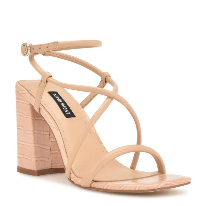 Yeera Strappy Heeled Sandals Warm Blush Women Nine West Sandals Yeera Strappy Heeled Sandals Warm Blush Women Nine West Sandals