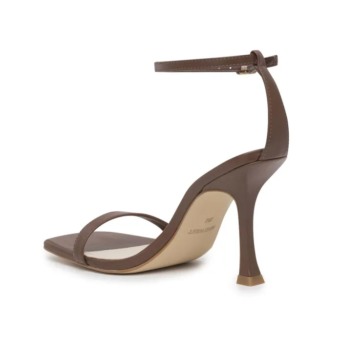 Yess Ankle Strap Sandals Brown Leather Women Nine West Dress Yess Ankle Strap Sandals Brown Leather Women Nine West Dress