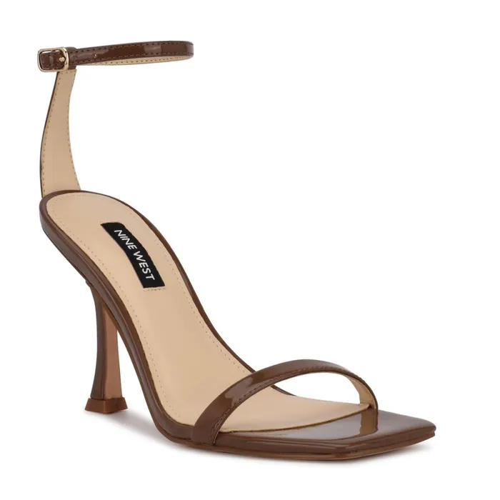 Yess Ankle Strap Sandals New Maple Patent Women Nine West Dress Yess Ankle Strap Sandals New Maple Patent Women Nine West Dress
