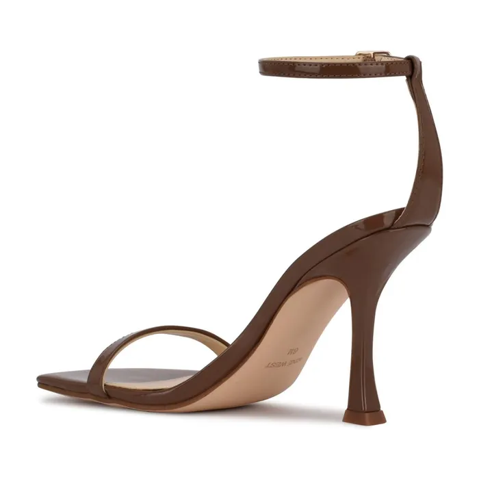 Yess Ankle Strap Sandals New Maple Patent Women Nine West Dress Yess Ankle Strap Sandals New Maple Patent Women Nine West Dress