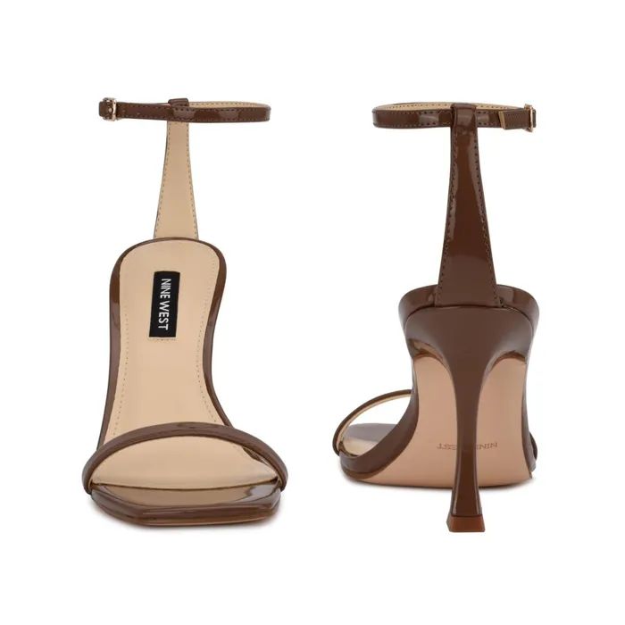 Yess Ankle Strap Sandals New Maple Patent Women Nine West Dress Yess Ankle Strap Sandals New Maple Patent Women Nine West Dress