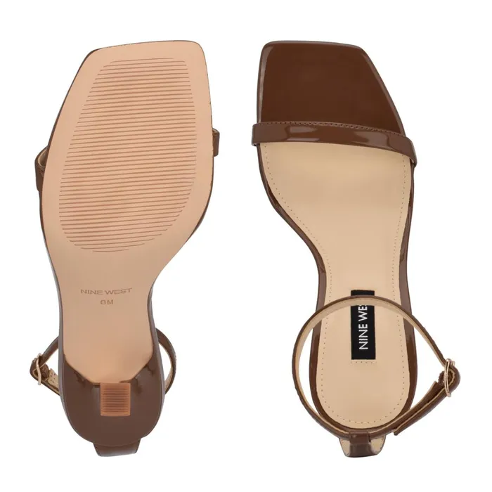 Yess Ankle Strap Sandals New Maple Patent Women Nine West Dress Yess Ankle Strap Sandals New Maple Patent Women Nine West Dress