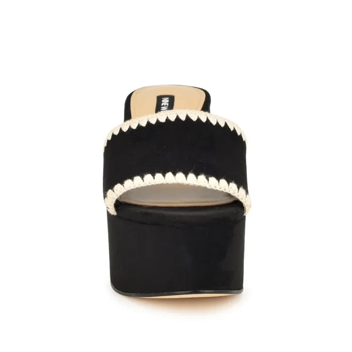 Yickie Platform Slide Sandals Black Women Nine West Mid Heels Yickie Platform Slide Sandals Black Women Nine West Mid Heels