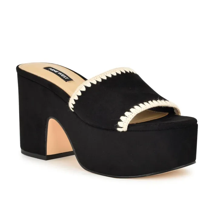 Yickie Platform Slide Sandals Black Women Nine West Sandals Yickie Platform Slide Sandals Black Women Nine West Sandals