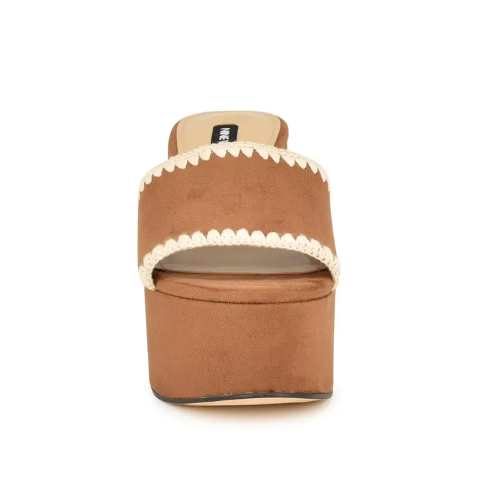 Yickie Platform Slide Sandals Brown Women Nine West Heeled Yickie Platform Slide Sandals Brown Women Nine West Heeled