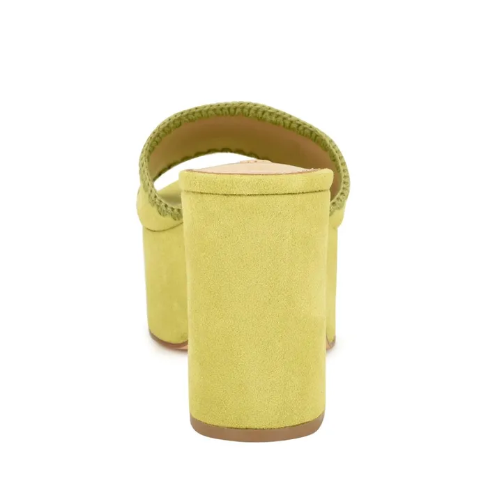 Yickie Platform Slide Sandals Green Women Nine West Sandals