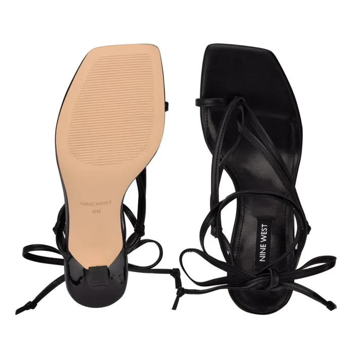 Yippie Ankle Wrap Heeled Sandal Black Women Nine West Dress Yippie Ankle Wrap Heeled Sandal Black Women Nine West Dress