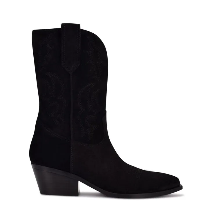 Yodown Western Booties Black Suede Women Nine West Boots and Booties