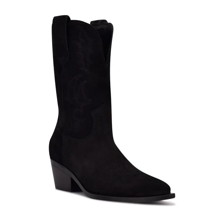 Yodown Western Booties Black Suede Women Nine West Boots and Booties