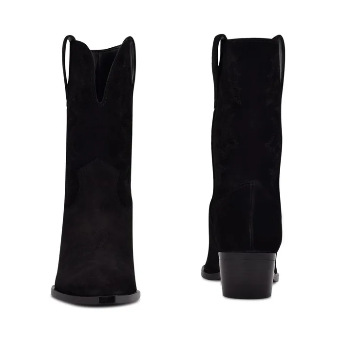 Yodown Western Booties Black Suede Women Nine West Boots and Booties